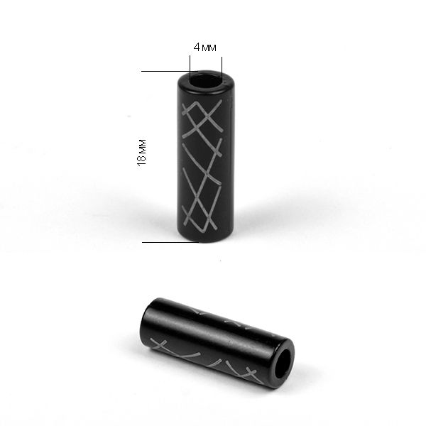 Наконечник для шнура металл TC09 отв.4 мм, цв.черный, уп. 50 шт