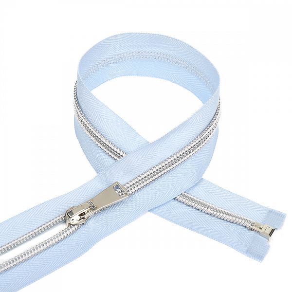 Молния спираль (витая) Т5 (5 мм) 1 зам., разъем., 70 см, декоративная, цв.S350 св.голубой уп.50 шт, Mzipp