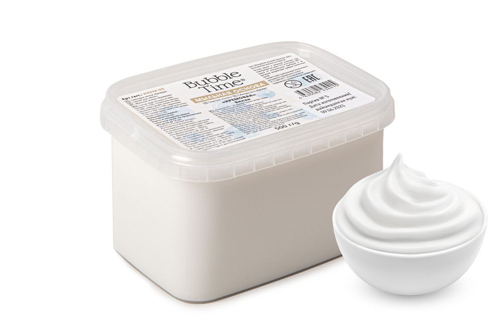 Мыльная основа кремовая SLS free 0.5 кг, Белая (кремообразная), Bubble Time KREM-05