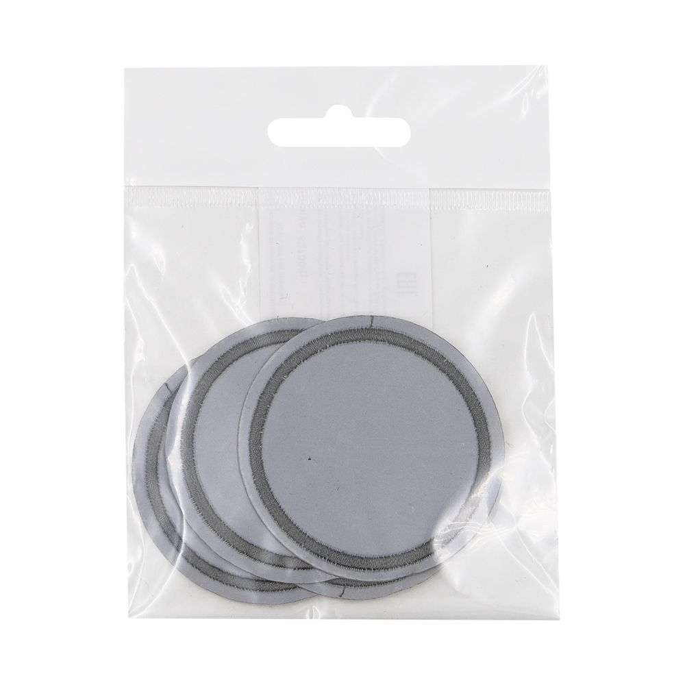 Термоаппликация светоотражающая Круг, d60 мм, LA421, 4 шт