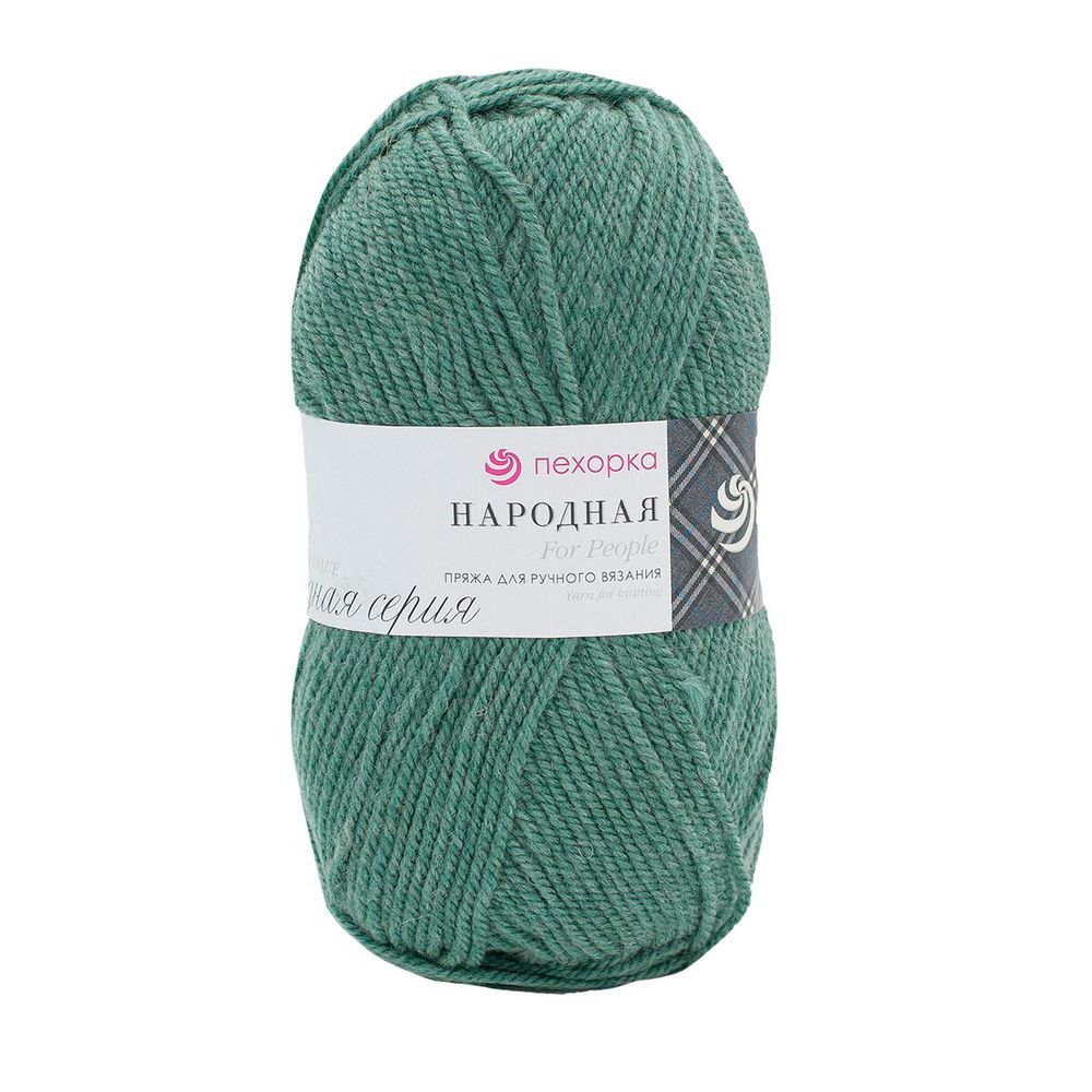 Пряжа Пехорка Народная / уп.5 мот. по 100 г, 220 м, 117-Киви