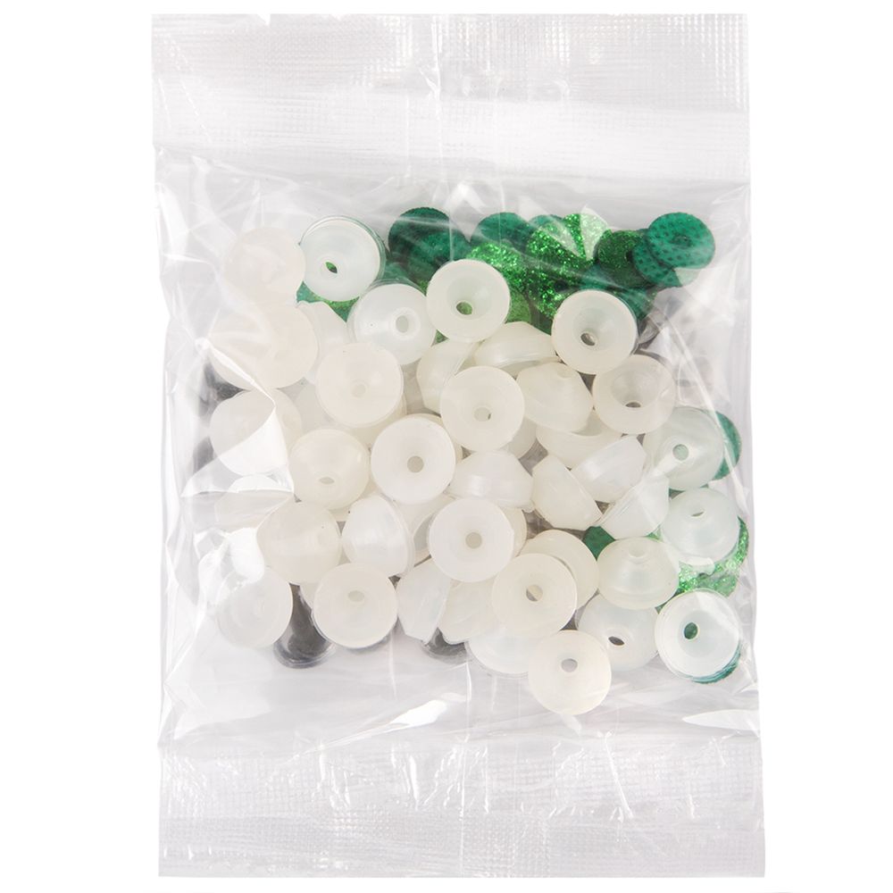 Глаза пластиковые с блестящей вставкой ⌀11 мм, 50 шт, зеленый, HobbyBe PGSB-11F