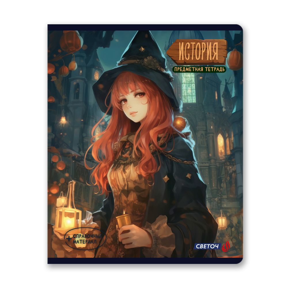 Тетрадь со справочным материалом Ковен тайных знаний, A5+ 48 л. на скобе 65 г/м², белизна 100%, 10 шт, клетка, 00856 История, Светоч 48Т7