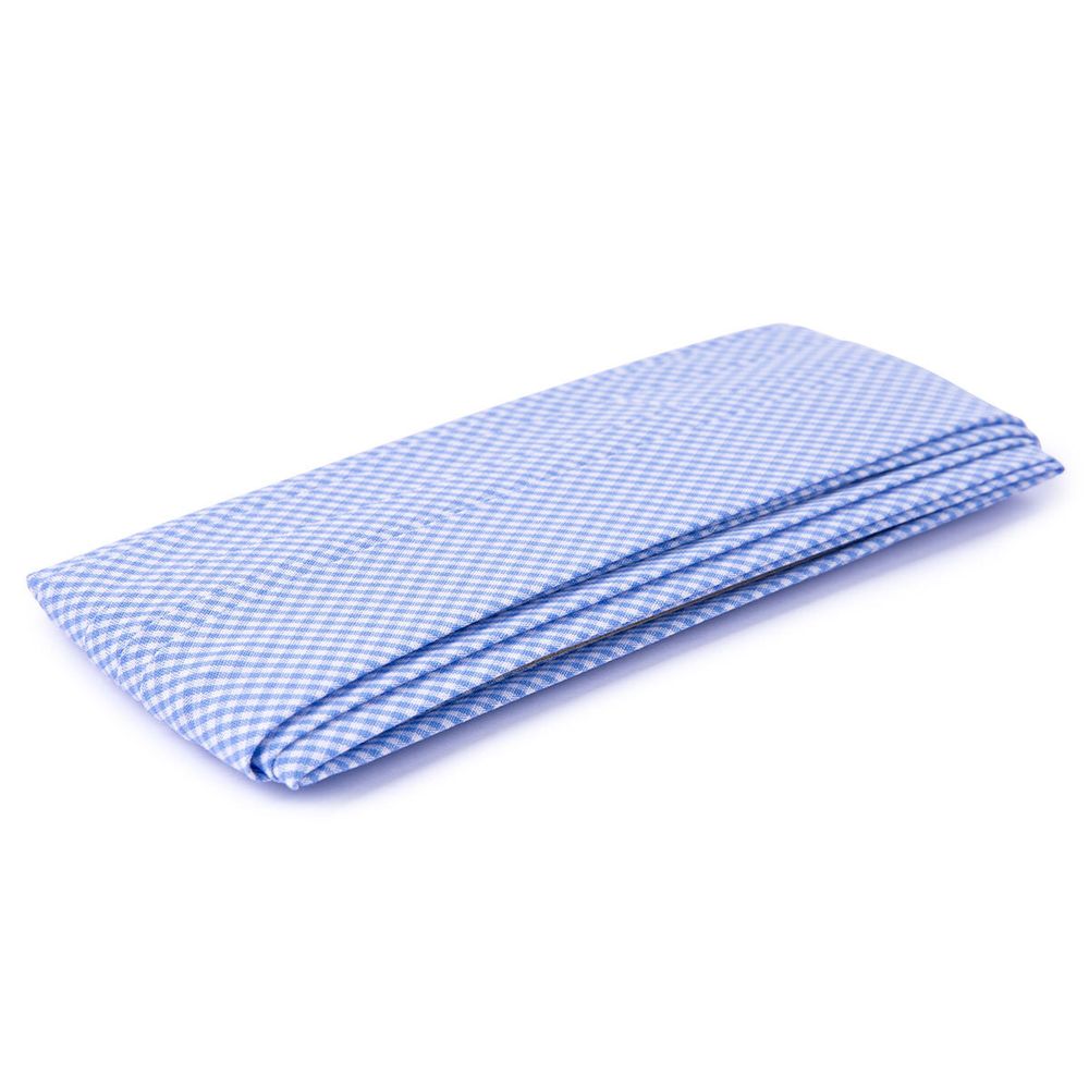 Косая бейка хлопковая 20 мм / 5 шт по 5.4 метра, №049C голубой/клетка, Gamma GBF-20