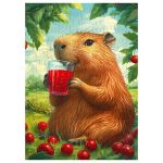 Пазл 120 элементов, PZL-120/02 Капибара в вишневом саду, Фрея