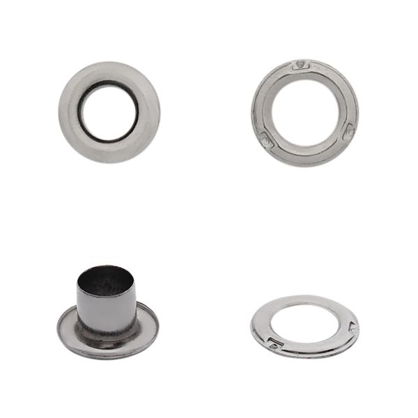 Люверсы металл ⌀_4.4 мм (внутр.), №2, сталь, чер.никель, 100 шт, New Star