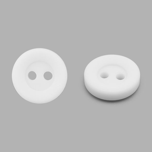 Пуговицы на 2 прокола 18L (11мм), пластик (белый матовый), БС1743, 144 шт