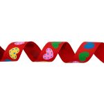 Лента репсовая (в рубчик) Сердечки 25.0 мм, 22.86 м 3-46 (красный)