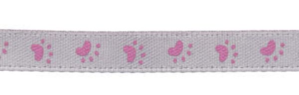 Лента атласная с рисунком 6.0 мм / 22.8±1 метра, A1/139 следы/серый, Gamma ALP-061