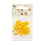 Украшения декоративные пуговицы Мини 2 прокола, 6мм, 50 шт ± 2 шт пластик, цв.желтый