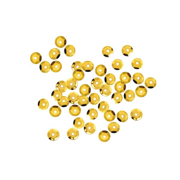 Пайетки граненые 6 мм, упак. 10 гр, Астра, А1 золото, уп.10 шт