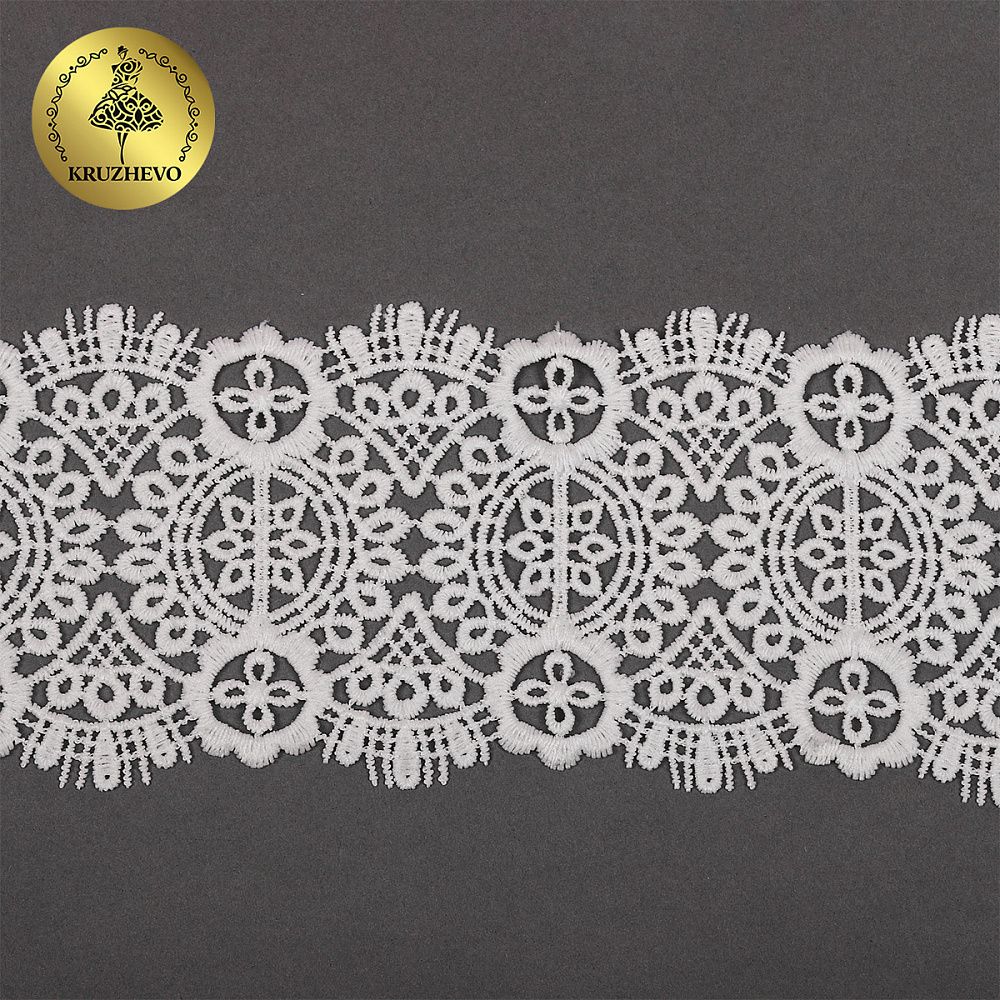 Кружево гипюр (плетёное) 85 мм / 13.71 метров, TBY.SUN.02, цв.белый