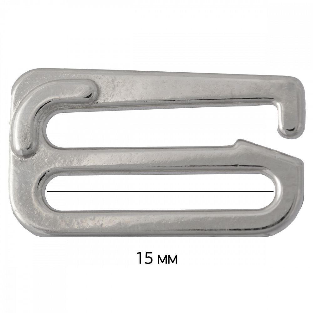 Крючки для бюстгальтера металл 14.4 мм, 30 белая бронза (никель), Arta, 50 шт