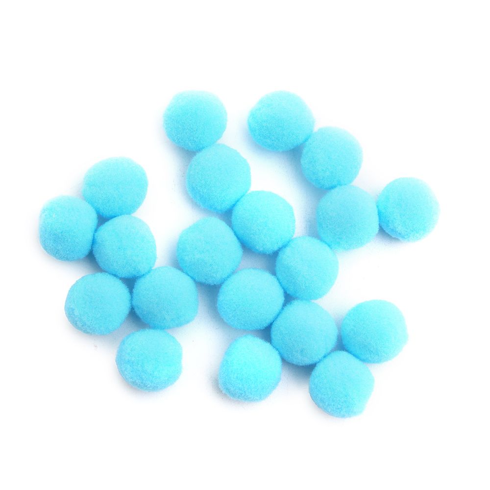 Помпоны ⌀15-18мм 20 шт/ упак. (12 голубой), AR079