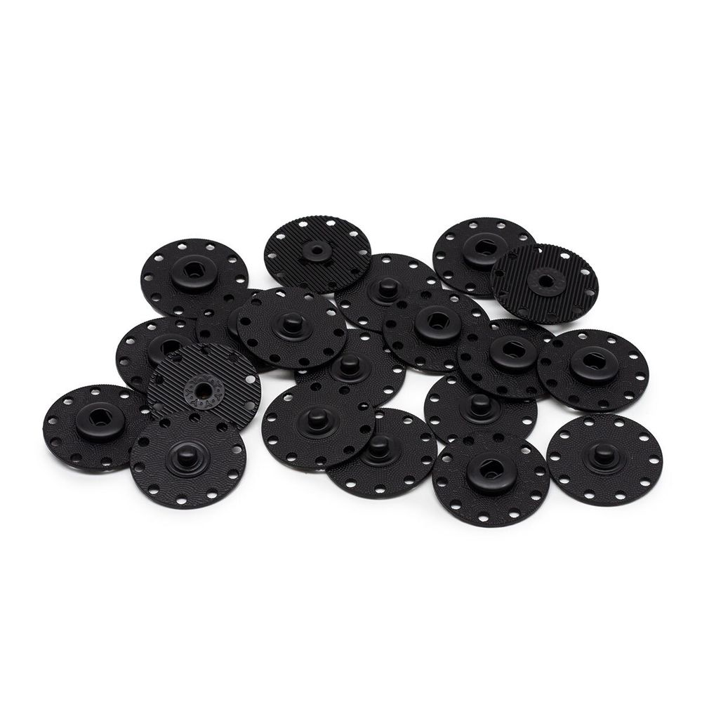 Кнопка пришивная металл ⌀28.0 мм, металл, Black, уп.10 шт