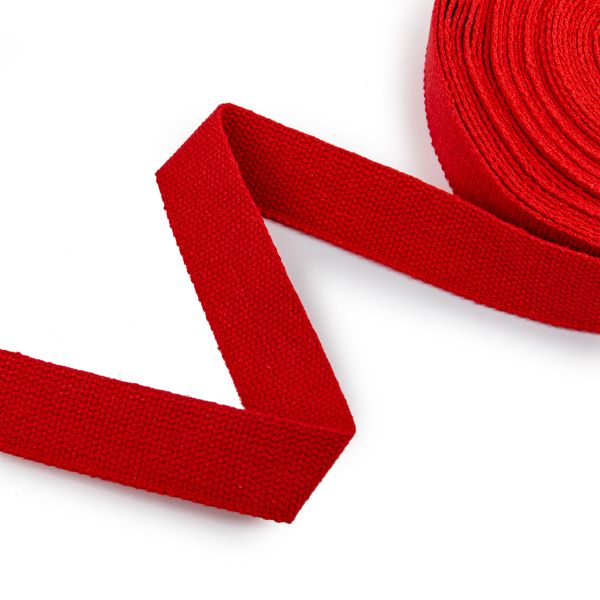 Стропа (ременная лента) 30 мм / 10 метров, толщ. 1.92 мм, [24.75 г/пог.м], 100% х/б, красный, Gamma G301C