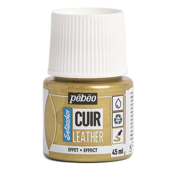 Краска по коже Setacolor 45 мл, 295633 Золотой металлик, Pebeo, 295633