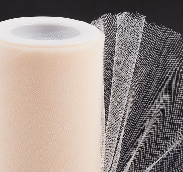 Фатин на шпульке средней жесткости, 100% нейлон, 150 мм, 07 жемчужно-белый, 22,86м, Gamma FTN/R