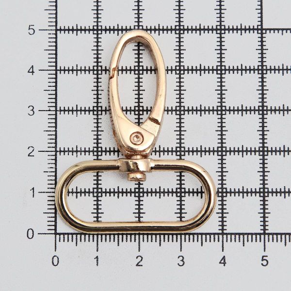 Карабин металл 30.0 мм (49х38 мм), золото цв.02, ГУ12849, 4 шт