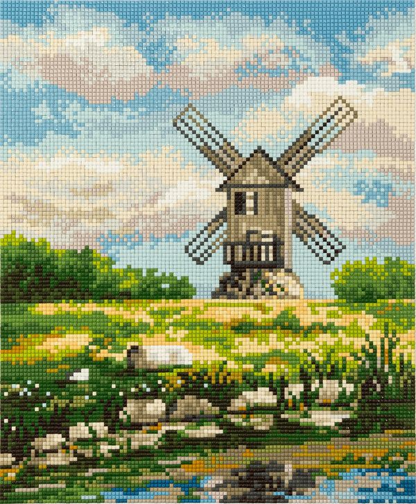 Алмазная (кристальная) мозаика Фрея, Мельница, 25х30 см