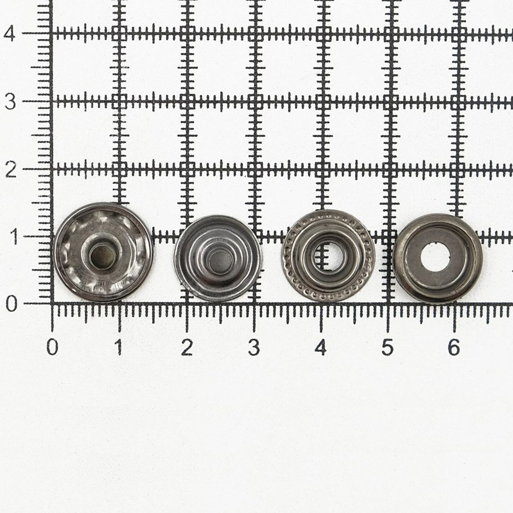 Кнопка Дельта (O-образная) ⌀15.0 мм, ≈720 шт, №61, МЕТАЛЛ, чер.никель, NEW STAR
