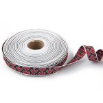 Лента (тесьма) жаккардовая 18.0 мм / 25±1 метров, белый-красный-черный, Gamma С3771Г17 рис.9699