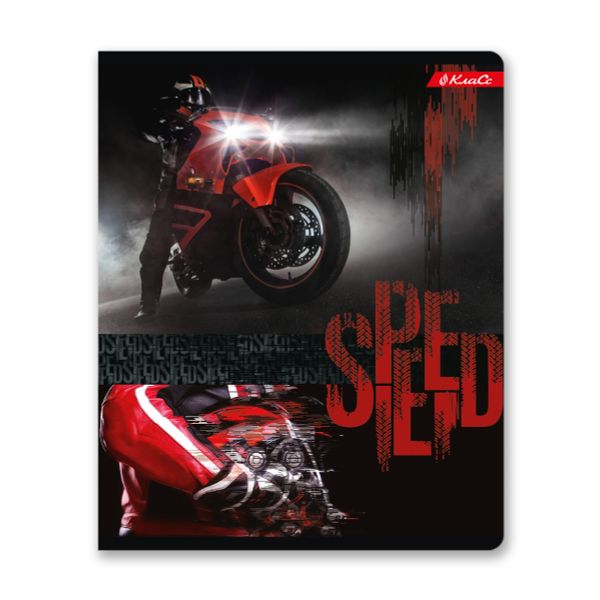 Тетрадь ученическая общая, выборочный лак, A5+ 48 л. на скобе, белизна 100%, 10 шт, клетка, 000325 Скорость, Светоч 48ТСК5_4_3_1