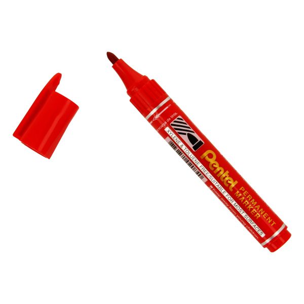 Перманентный маркер 4 мм, Extra Large Point, 12 шт, красный, Pentel N450BB-3