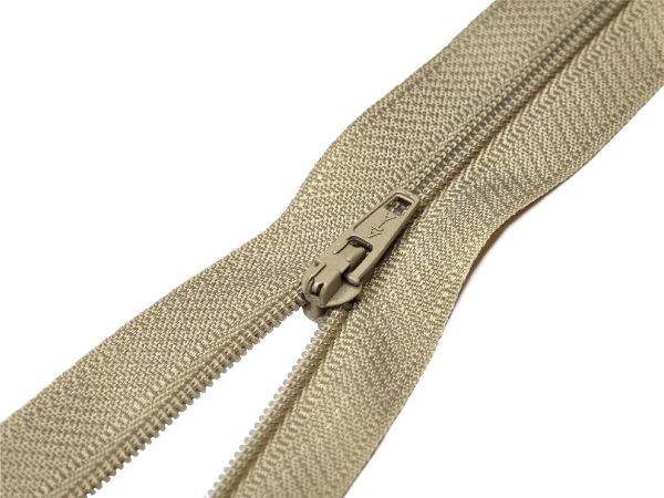 Молния спираль (витая) (цв.SBS) брючная Т3 (3 мм) 1 зам., н/раз., 20 см, автомат, S-573 бежевый, уп.100 шт