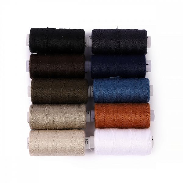 Швейные нитки (набор) 20/3 джинсовые, 10 кат. по 150 м, 100% п/э, цв.ассорти 2