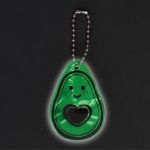 Светоотражающий элемент двусторон. авокадо 4.1х6 см цепочка, зелёный