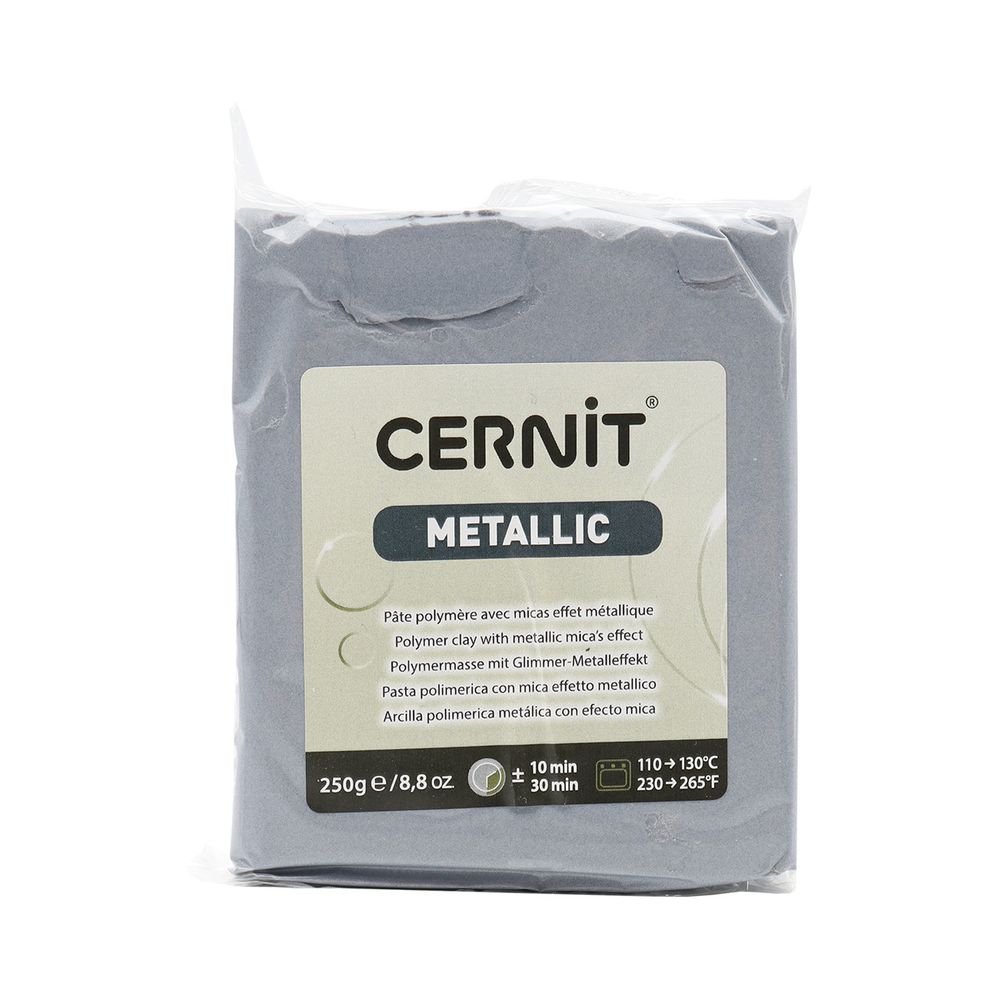 Пластика полимерная запекаемая Cernit Metallic 250 г, 080 серебро, CE0870250