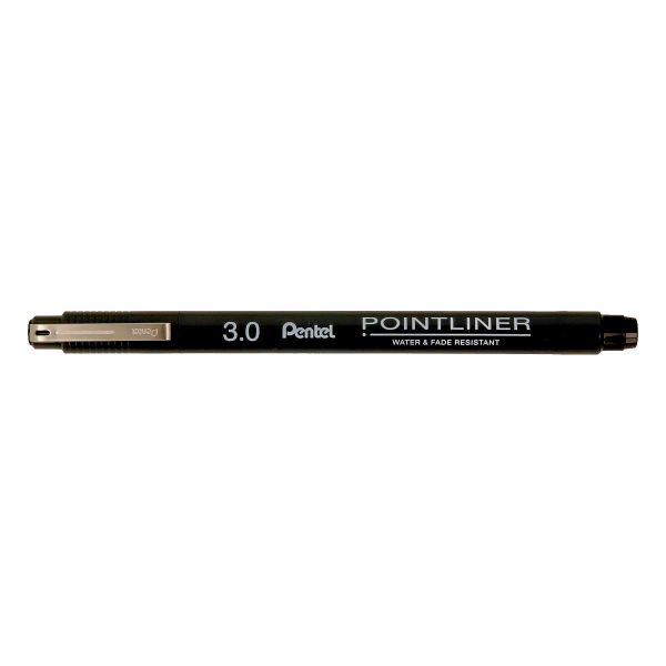 Линер Pentel Pointliner Calligraphy 3 мм, 12 шт, S20P-C30A черные чернила