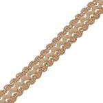 Тесьма отделочная вязаная 17 мм, 10 м, бежевый