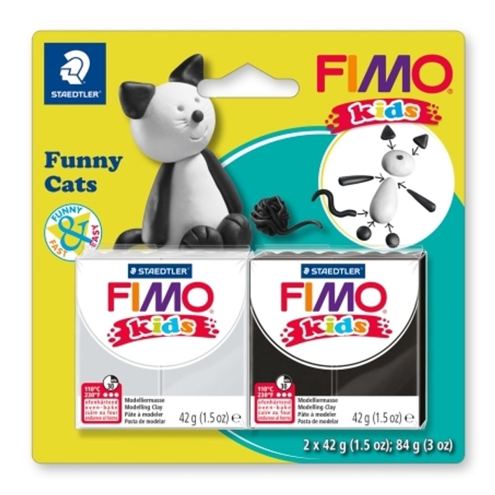 Набор полимерной глины Fimo kids kit детский набор “Веселые коты”