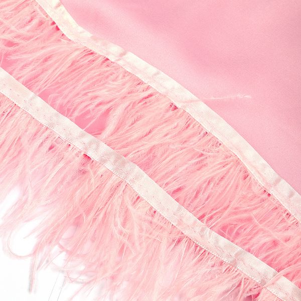 Перья на ленте Страус 8 см, FBY-08-123, цв. нежно-розовый, 2м