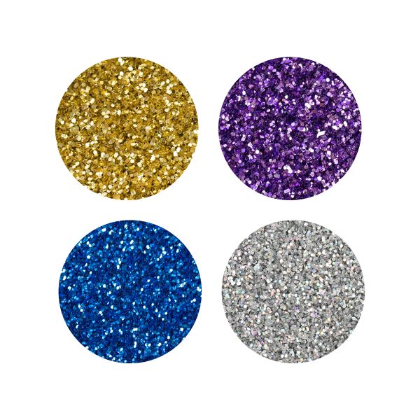 Блестки декоративные в баночках ассорти 0.2 мм, 4 уп. по 20 г, №01, Love2art Набор ассорти GFC-128