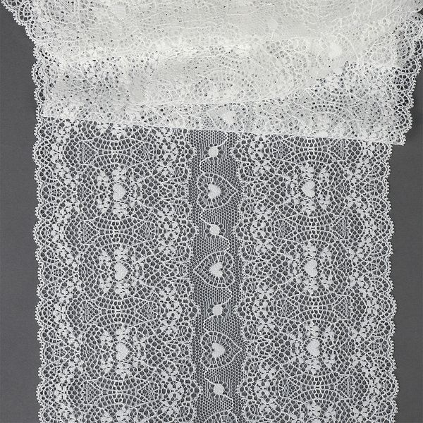 Кружево бельевое эластичное 185 мм / 18 м, 6185, цв.004 белый, Kruzhevo