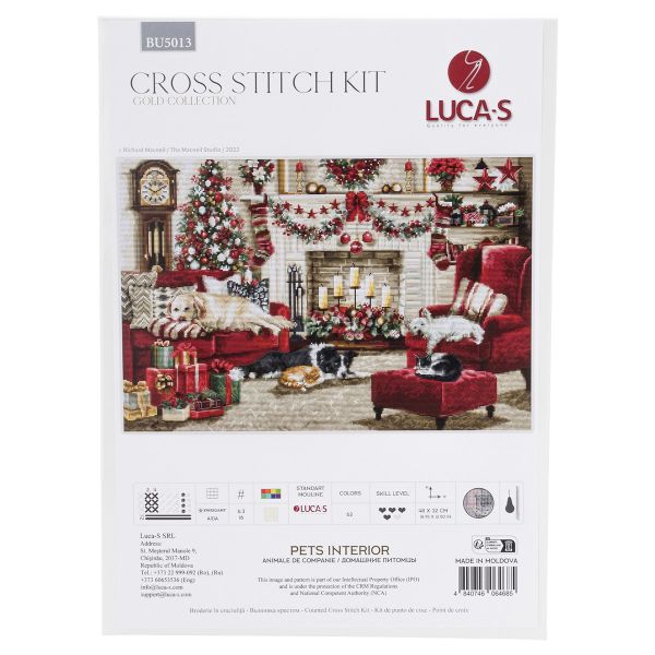 Набор для вышивания нитками Luca-S BU5013, Домашние питомцы, 48х32см