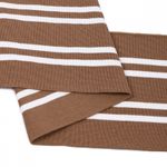 Подвяз (довяз) трикотажный 14.0х100 см, TBY.73093, 100% п/э, цв.св.коричневый с белыми полосами, уп.5 шт