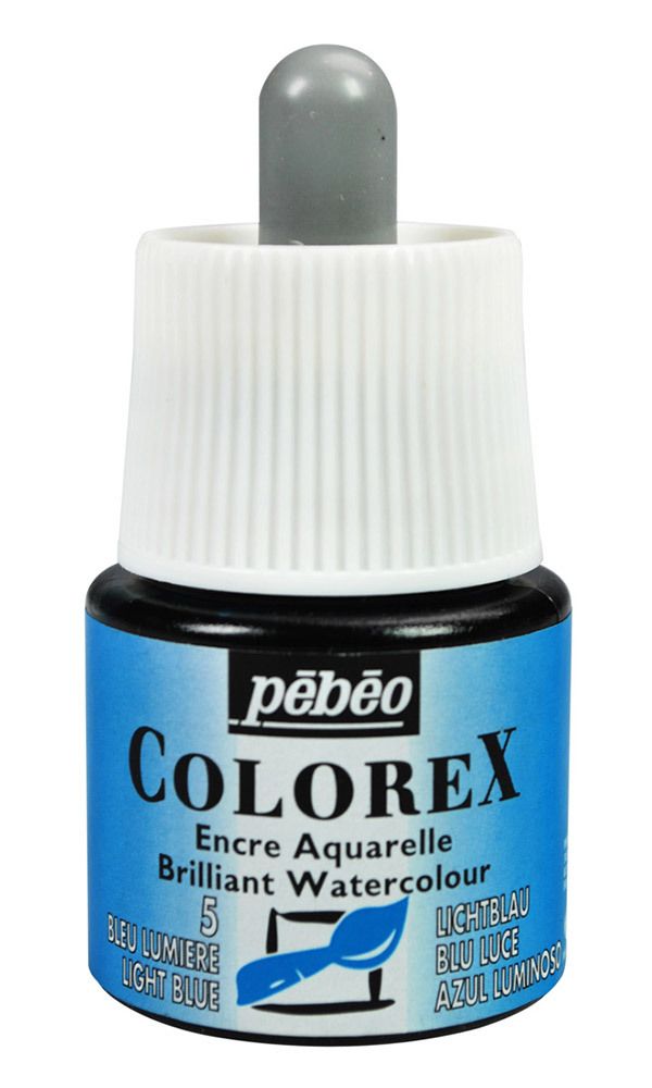 Краска акварель акварельные чернила Colorex 45 мл, 341-005 синий светлый, Pebeo