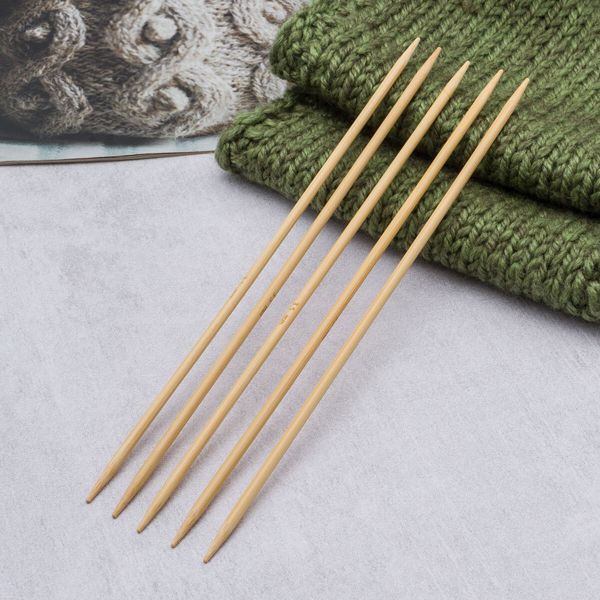 Спицы чулочные бамбук 3.5 мм / 20 см, 5 шт, 12133