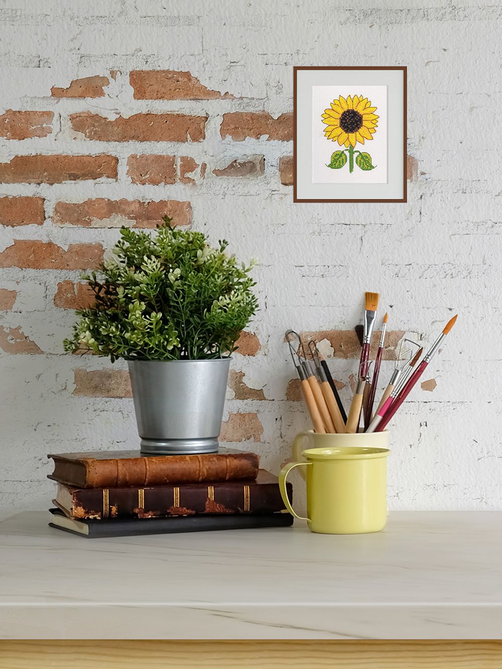 Набор для вышивания нитками Klart 12-064, Подсолнух, 10х12 см