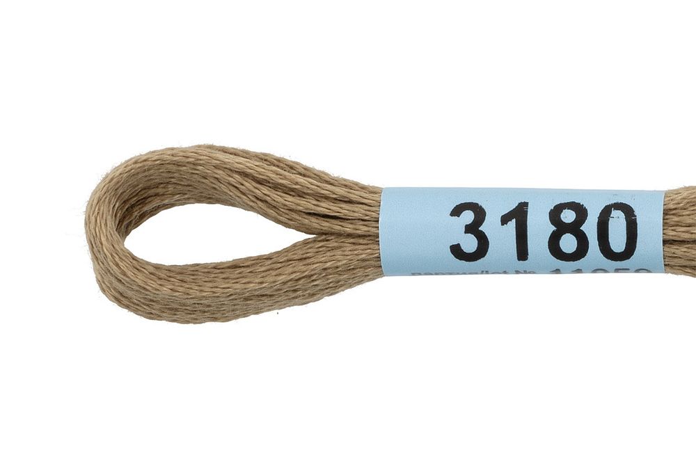 Мулине Gamma 100% хлопок, цв.3180 серо-бежевый, 24 мотка по 8 метров