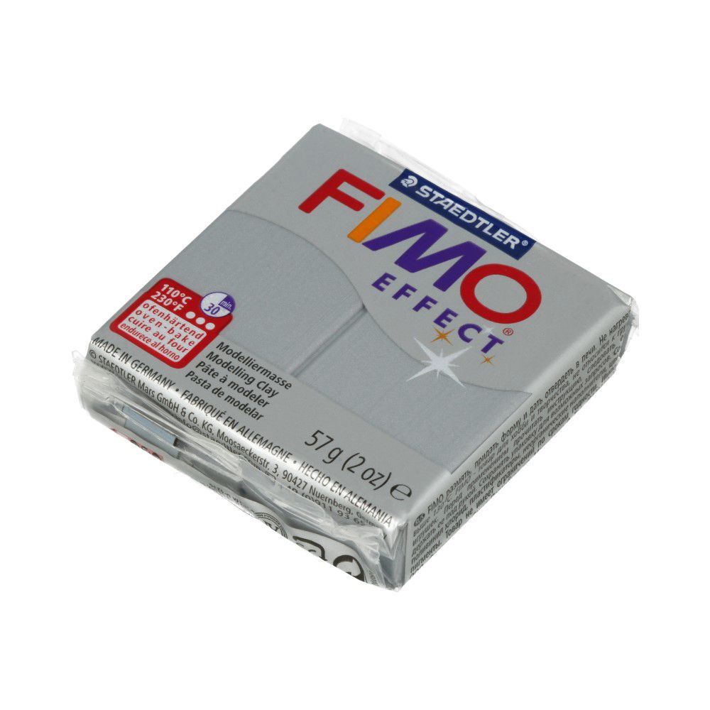 Полимерная глина Fimo Effect 57 г, 8020-81 серебряный металлик