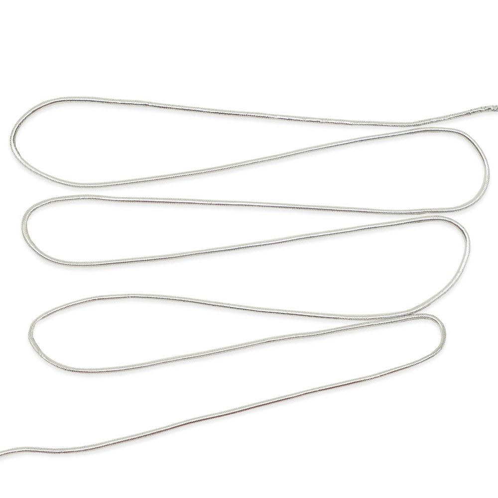 Резинка шляпная (шнур эластичный) ⌀1.0 мм / 100 метров, 0370-6100, металлизированный, серебро