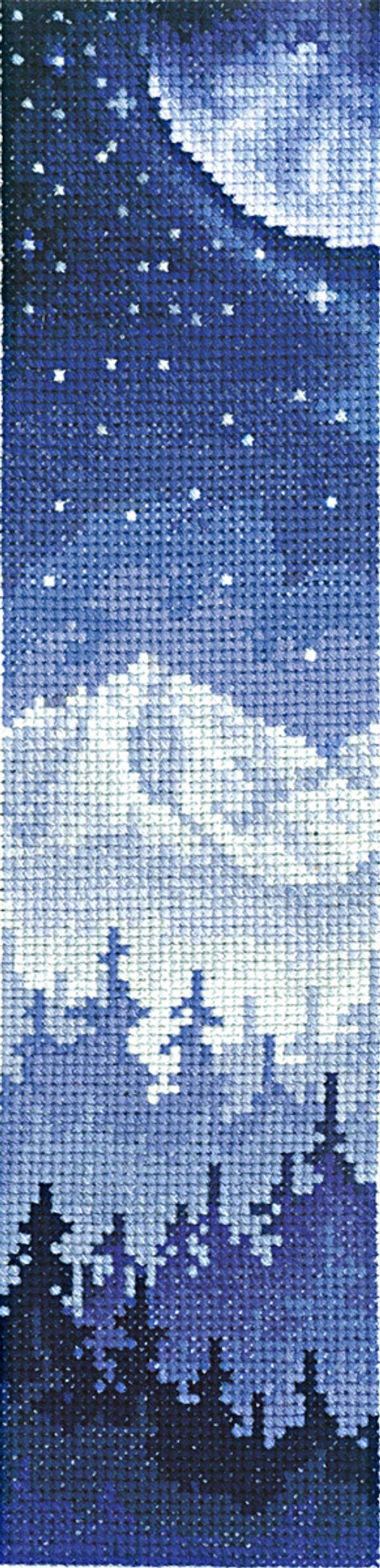 Набор для вышивания нитками Сделай своими руками, Закладки. Луна над лесом, 5.5х22 см