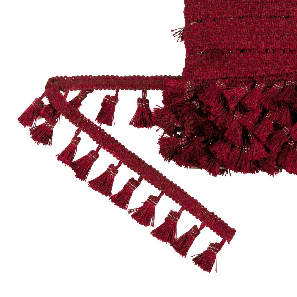 Бахрома отделочная 45.0 мм / 10 метров, с кистями, 274 бордо, Gamma 444