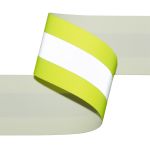 Лента со светоотражающей полосой [cpl:420], 50 мм / 25 метров, 100% хлопок, 03 серый/лимонный, Gamma FR9303 15-20-15
