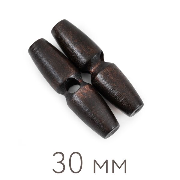 Пуговицы деревянные 30 мм, 24 шт, дерево, №304 т.коричневый, Blitz DRN 0121